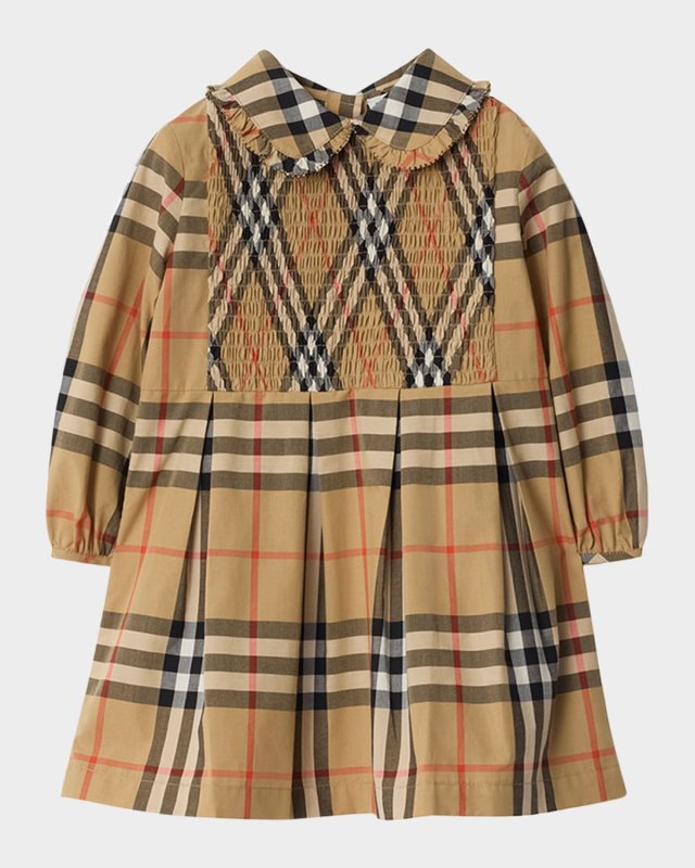 Girl's Ida Smocked Cotton Check Dress, Size 12M-